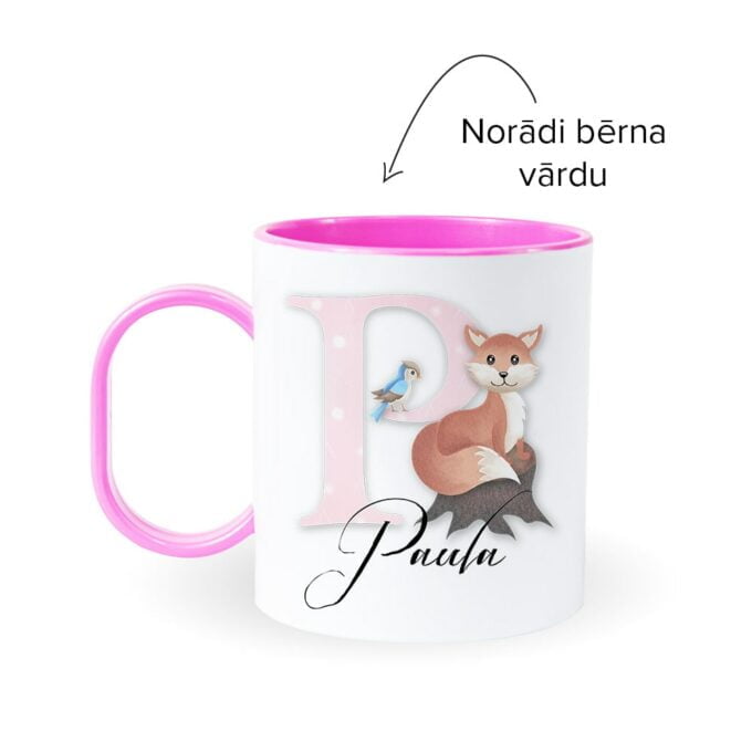 Meiteņu krūze ar lapsu